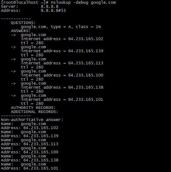 Использвание команды Nslookup для проверки DNS серверов и записей доменов
